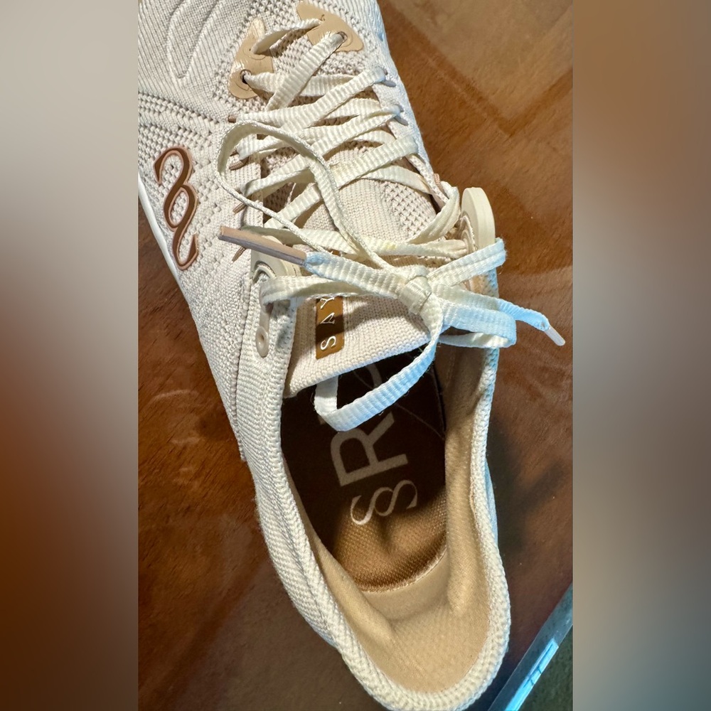 Saysh Stylish Cream Women's Sneakers - Picture 3 of 10
